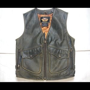 Vintage Harley Davidson Leather Vest (Small)